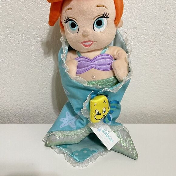 Disney Parks Disney Babies Ariel in a Blanket Plush Doll The Little Mermaid - Picture 3 of 13